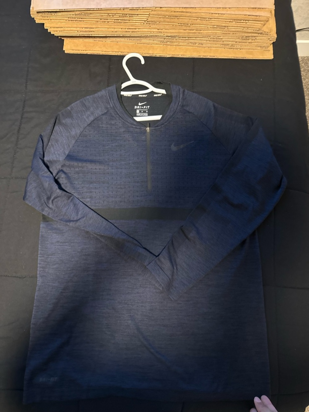 Nike Navy Blue Heather Quarter-Zip Training Top